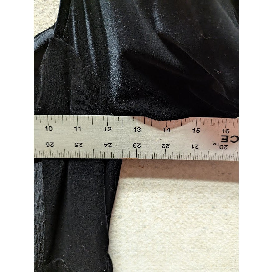 French Connection Size 6 Black Velvet Dress Pouf Sleeve Cocktail