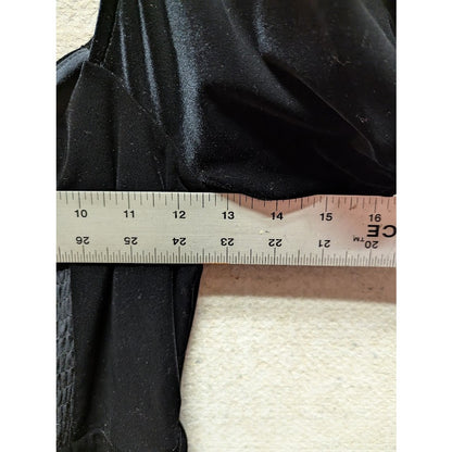 French Connection Size 6 Black Velvet Dress Pouf Sleeve Cocktail