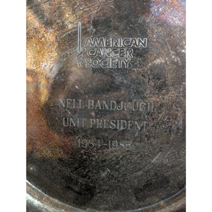 Vintage Kent Silversmiths Silverplate Engraved Round Tray Presentation Plate