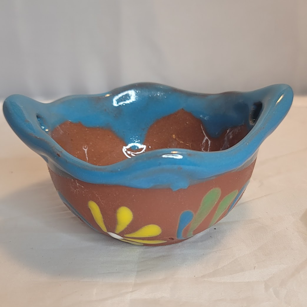 Handpainted Talavera Mexican Pottery Clay Salsa Bowl Cazuelita Salsera Sauce