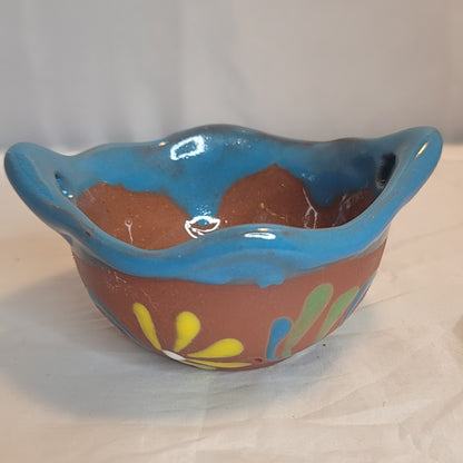 Handpainted Talavera Mexican Pottery Clay Salsa Bowl Cazuelita Salsera Sauce