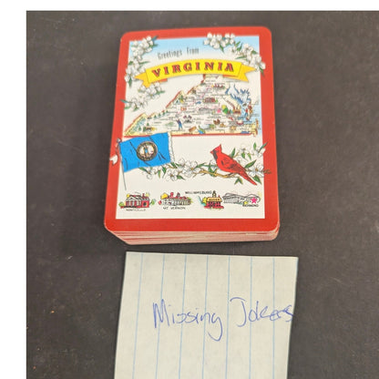 Vintage Virginia State Souvenir Playing Cards Deck Cardinal Flag Map