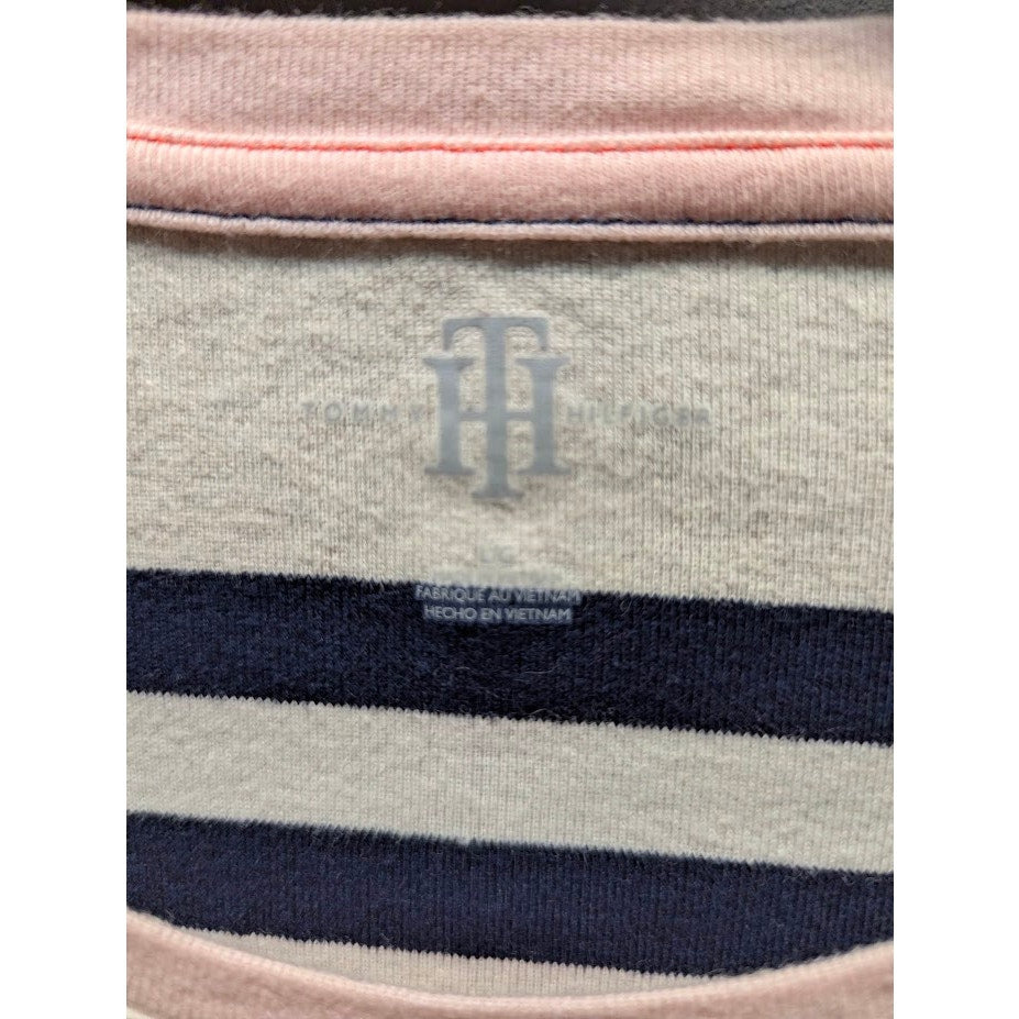 Vintage Tommy Hilfiger Size Large Preppy striped Top Long sleeve round neck