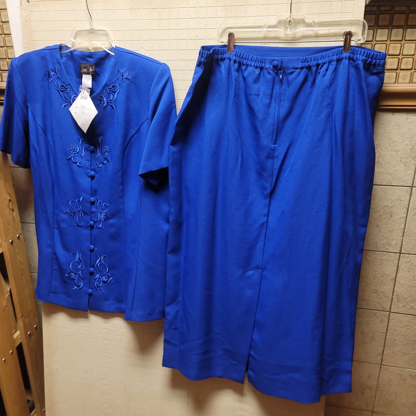 Sweet Life Royal blue 2pc skirt set Womens Size 20 Vintage 2000s NEW
