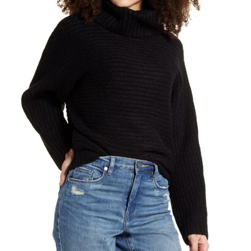 NWT Leith Pullover Turtleneck Dolman Sleeve Sweater Sz Small in Black