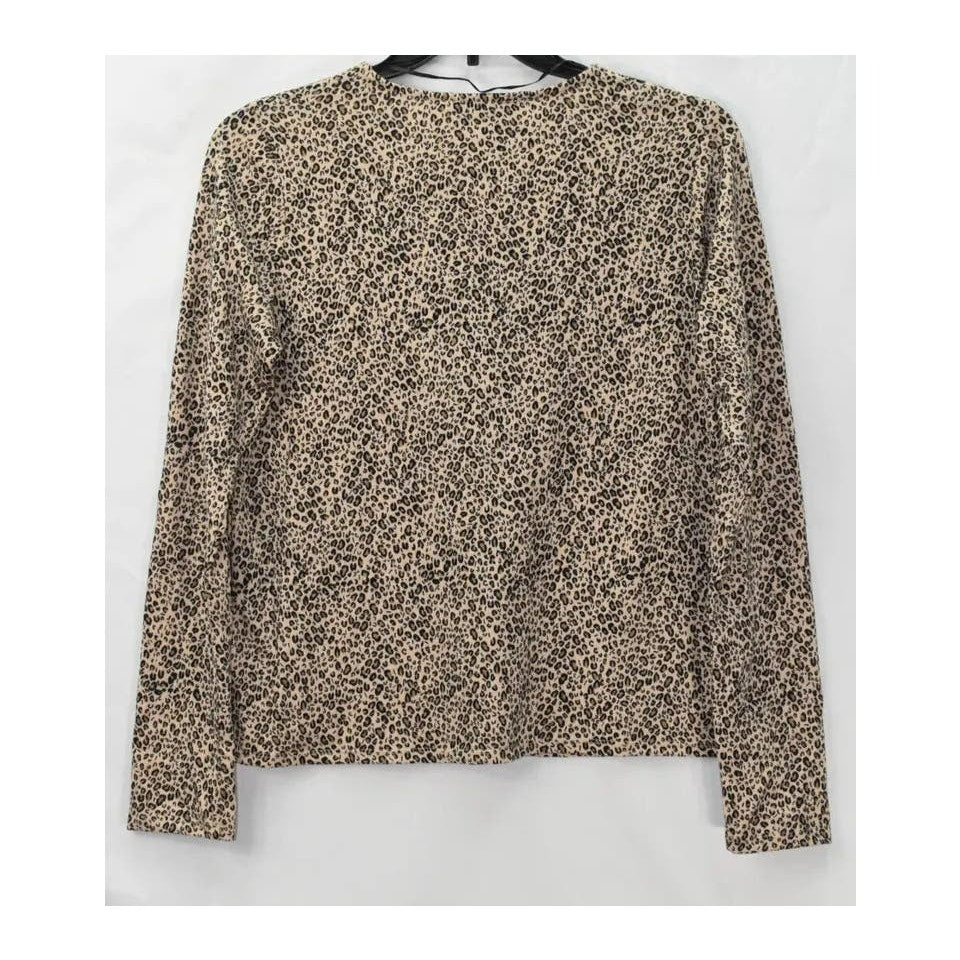Sanctuary Soft Brushed Scoop Neck Pullover Sweater XL/Extra Large in Leopard NWT