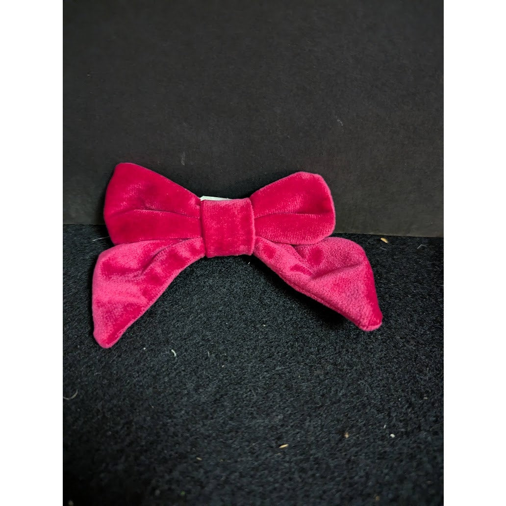 LELE SADOUGHI small  4" cranberry Velvet Bow new barrette crimson