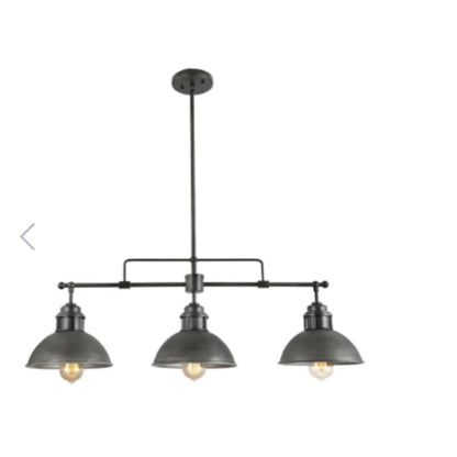 LNC Abspinim 3-Light 36-in Gary Industrial Linear Kitchen Island Light NEW