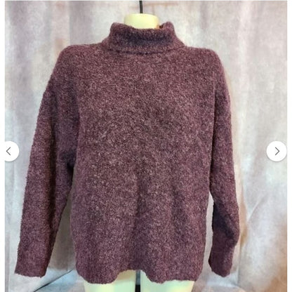 Treasure & Bond burgundy stem boucle turtleneck neck sweater size XS NEW