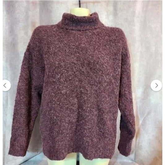 Treasure & Bond burgundy stem boucle turtleneck neck sweater size XS NEW
