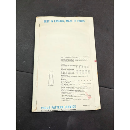Vintage Pattern Sewing Crafts Hobby Vogue 7173 Size 14