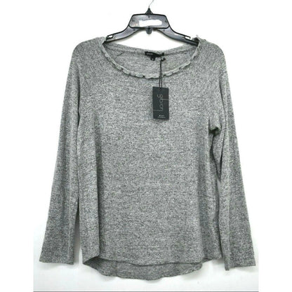 Gibson top shirt Stripe Ruffled Edge Raglan Pullover Style Crew Neck NWT Size XS
