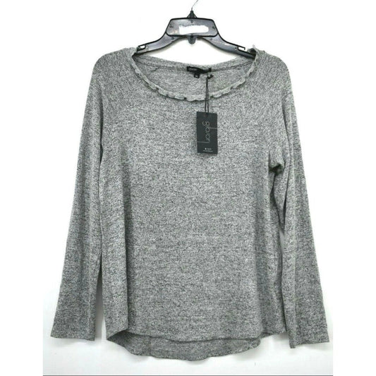 Gibson top shirt Stripe Ruffled Edge Raglan Pullover Style Crew Neck NWT Size XS
