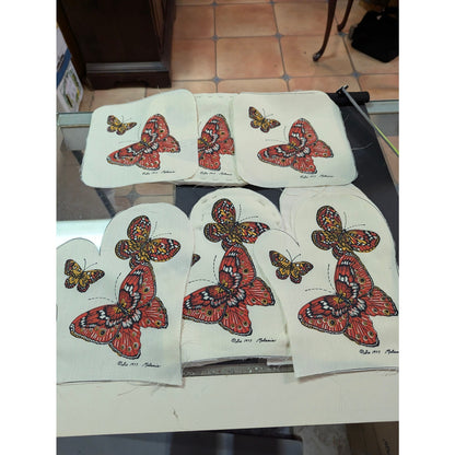 unfinished Applique Pieces Butterflies Sis 1977 Melanie craft sewing project