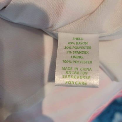 Lilly Pulitzer Briella Neon Pink stripe Boat Neck Dress cap Sleeve Size XL