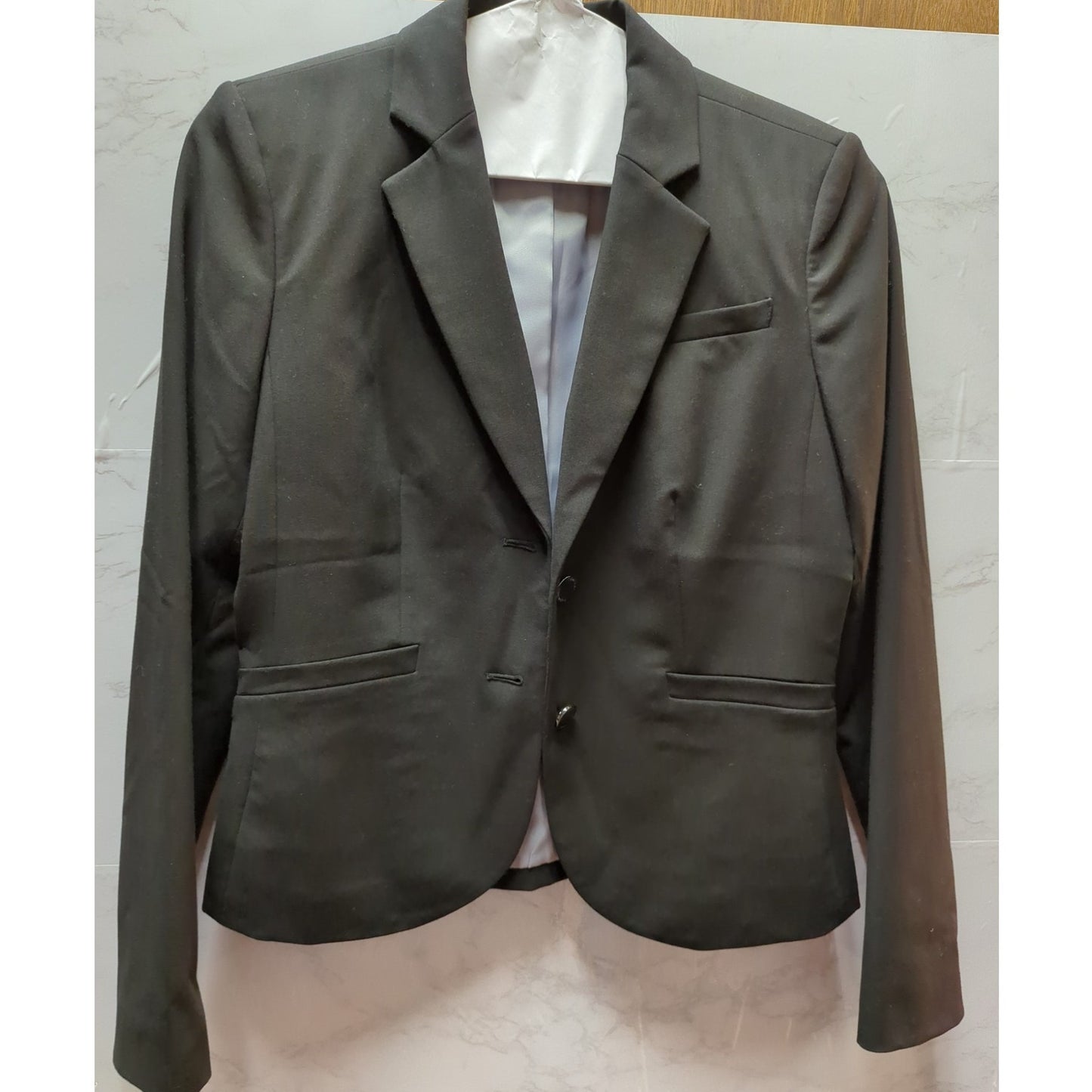 Calvin Klein Black Bolero Style Cropped Blazer Jacket Size Small Career Classic