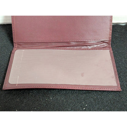 Etienne Aigner Wallet Basketweave Burgundy wine checkbook cover leather