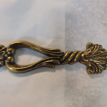 Vintage KBS 1995 Ornate Scroll Brass Cabinet Pulls Backplates Set 4 Furniture