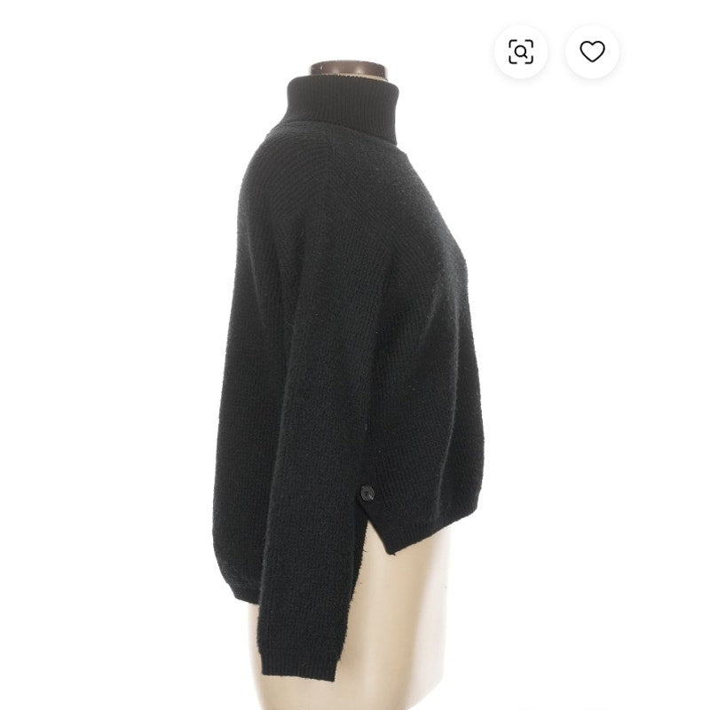 1. State Black Sweater Turtleneck Side button detail high low Size XS new