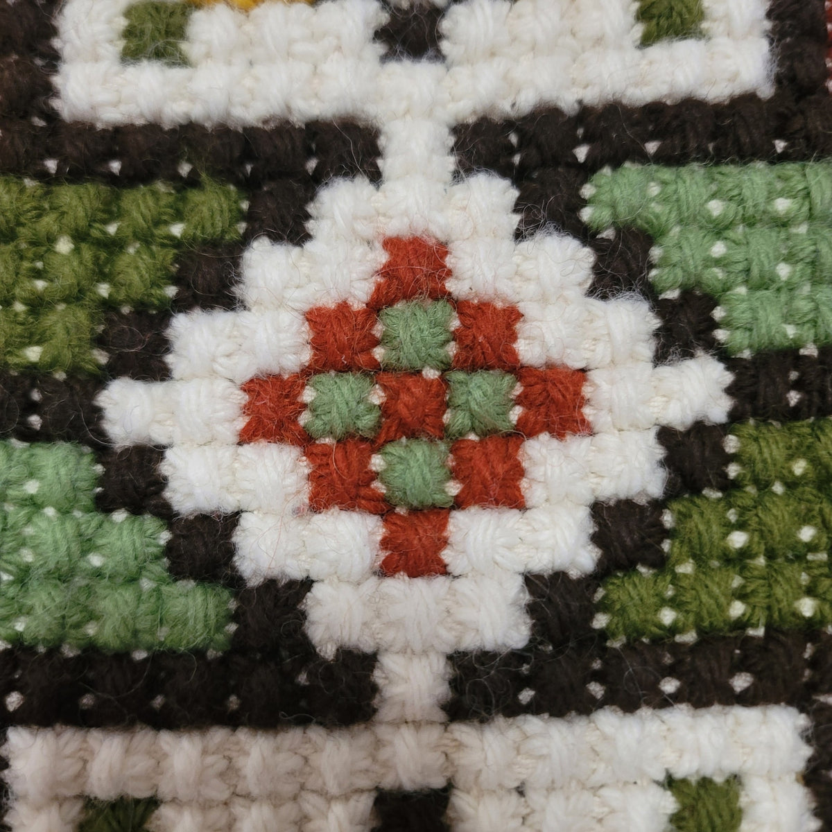 Vintage E. European Crochet Geometric Pillow Cover Boho Folk Art Heritage 17x12