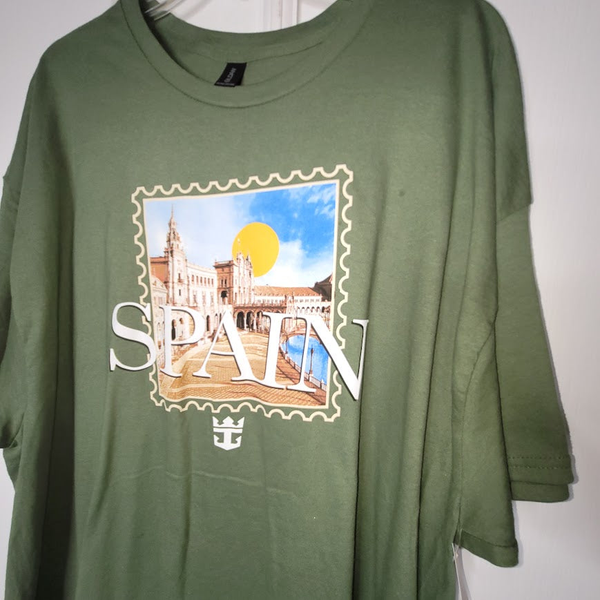 Royal Caribbean Graphic T-Shirt Green Spain Travel Souvenir XXXL NWT