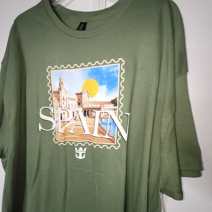 Royal Caribbean Graphic T-Shirt Green Spain Travel Souvenir XXXL NWT