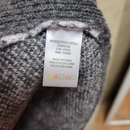 RD style gray sweater medium Cropped Style Long Sleeve Turtleneck Checkered
