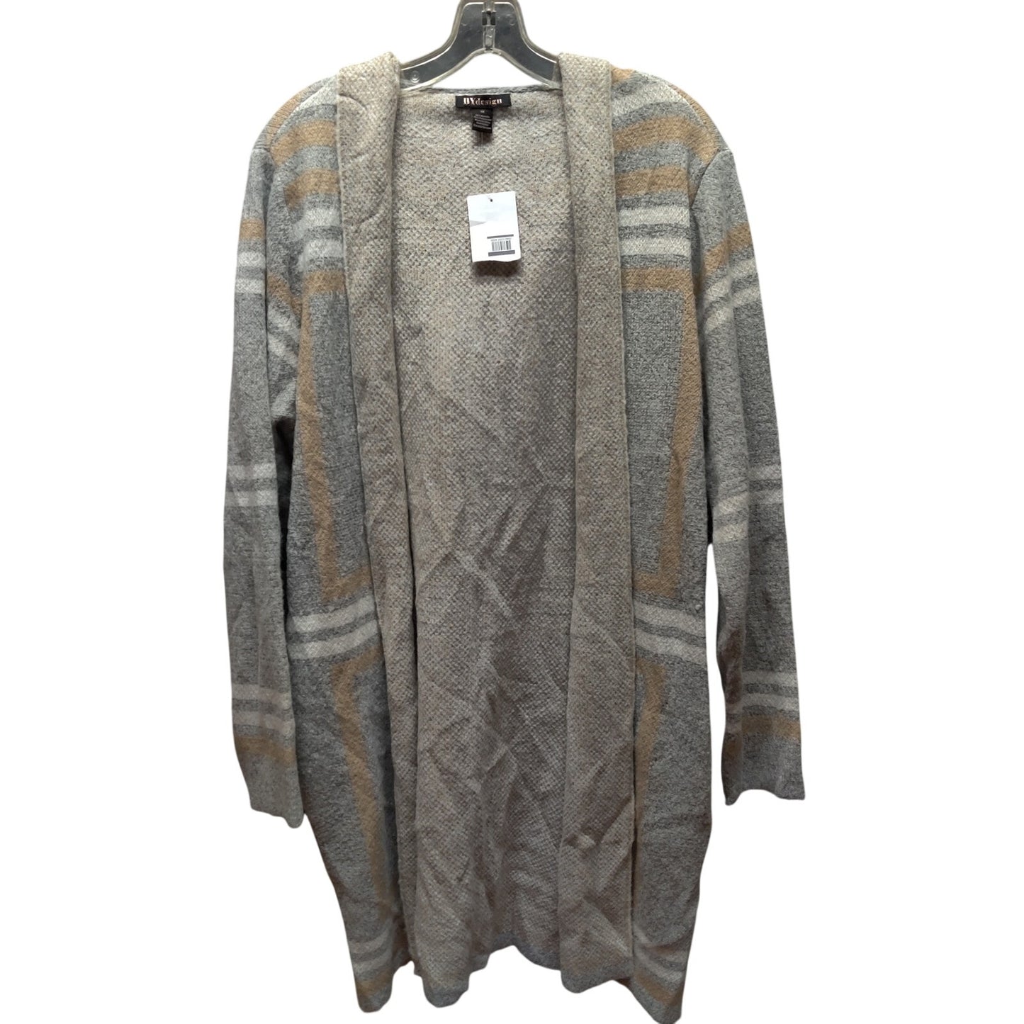BYdesign Hooded Plaid Duster Cardigan Sweater Plus Size 1X NEW pockets cozy