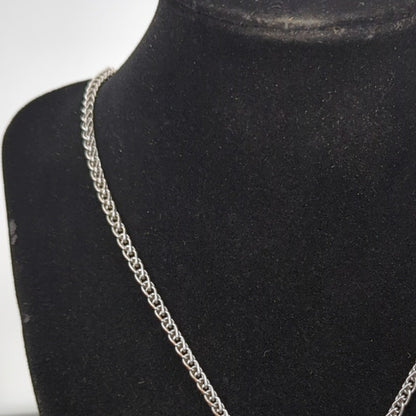 Vintage Fashion Large Faux Turquoise Slab Pendant SilverTone Rope Chain Necklace