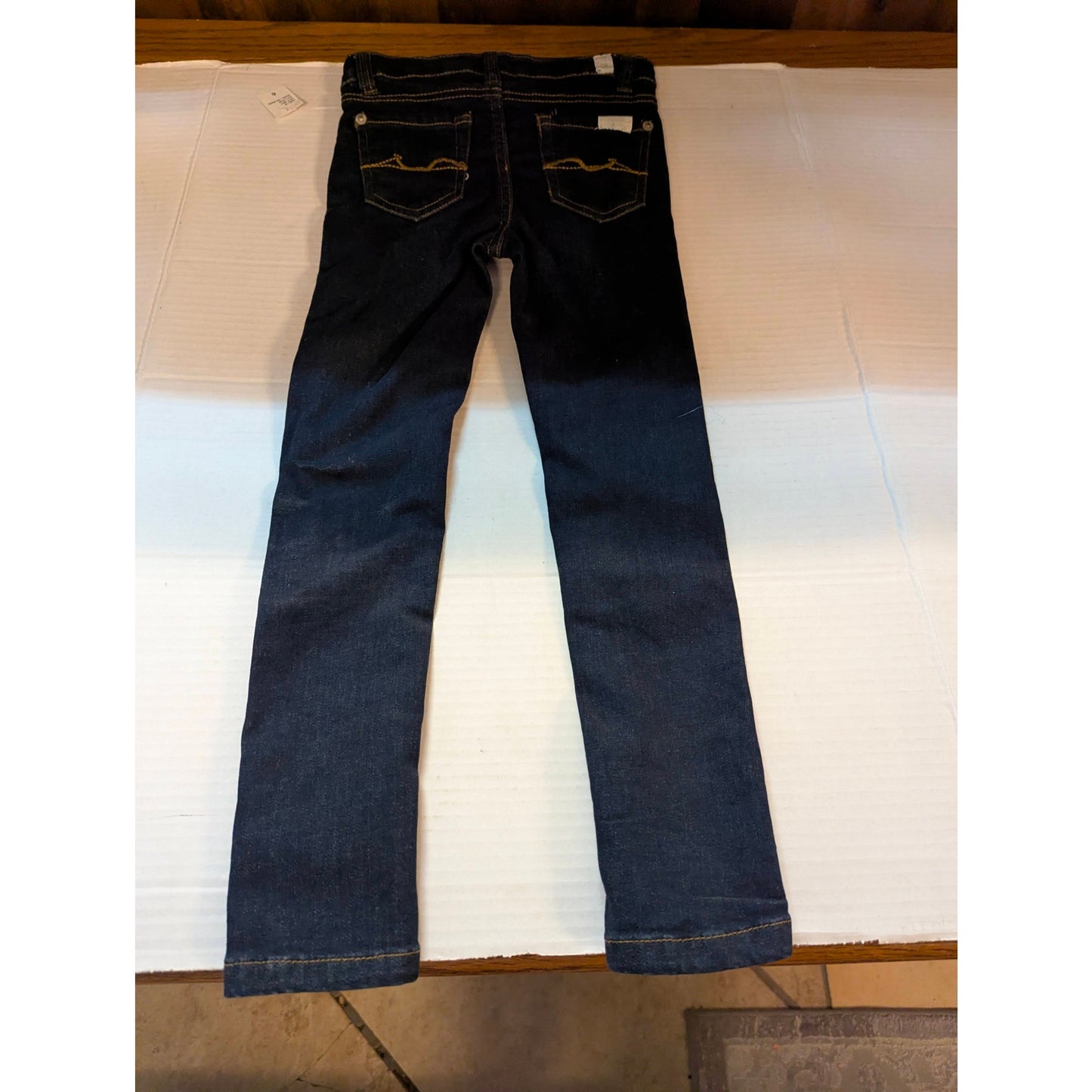 7 For All Mankind Girls Blue Pearl Dark Wash Skinny Jeans Size 6 NWT