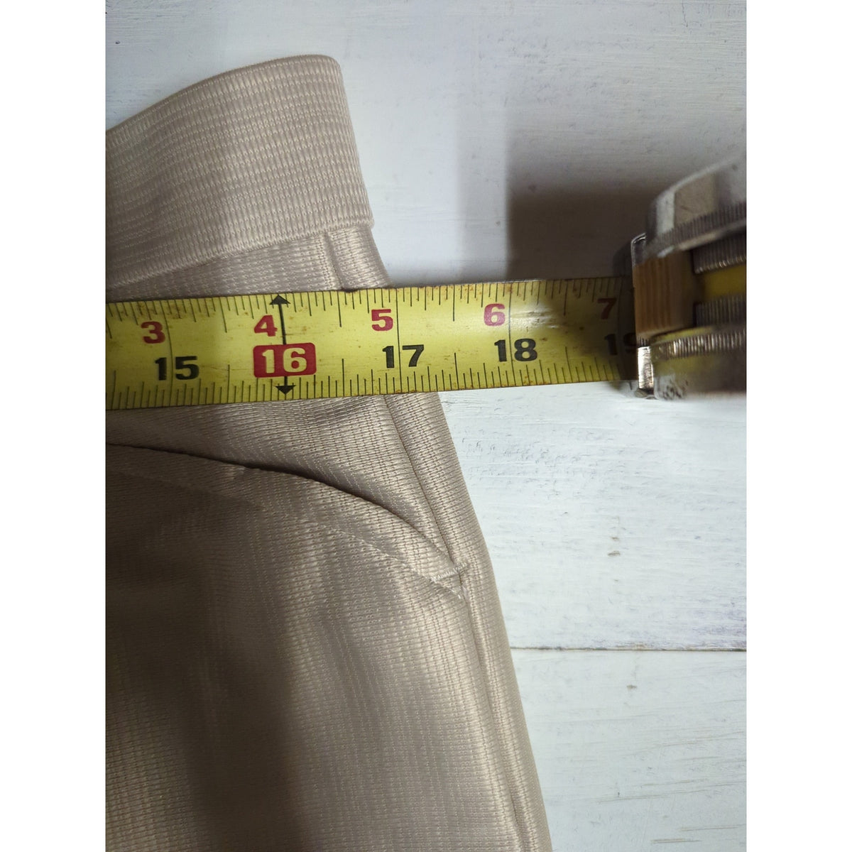 Vintage Saxifom USA Western Dress Pants Beige Polyester Ranch Cowboy 34x33