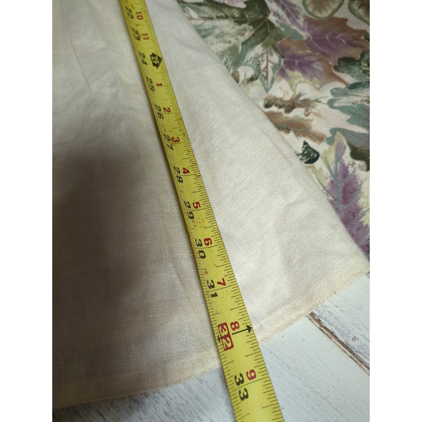 Vintage Liz Claiborne Cream Linen Full Circle Midi Skirt Petite 4 Prairie Boho