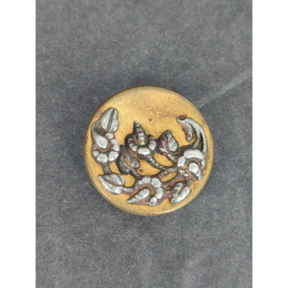 LOT S of 10 Antique Vintage Victorian Brass Mixed Materials Buttons ESTATE FIND