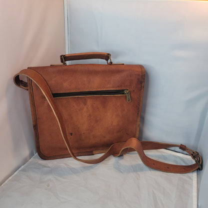 leather Purse bag crossbody camel front flap adjustable top handle Satchel