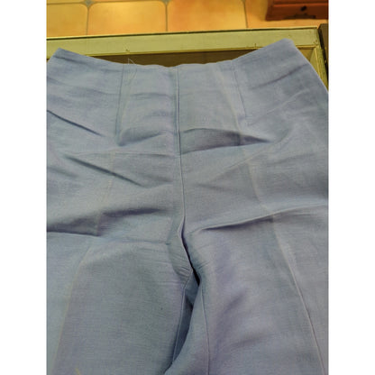 Emma James 4P Flat Front Side Zip No pockets Linen Pants High Waist Hem detail