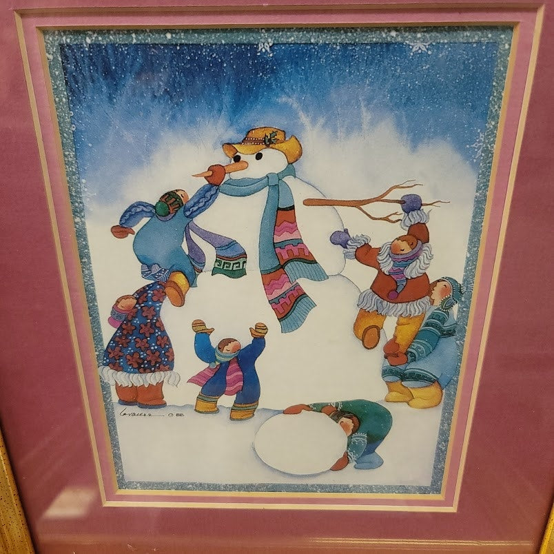 Vintage Barbara Lavallee Alaskan Art Prints Lot of 2 Framed Matted 1990