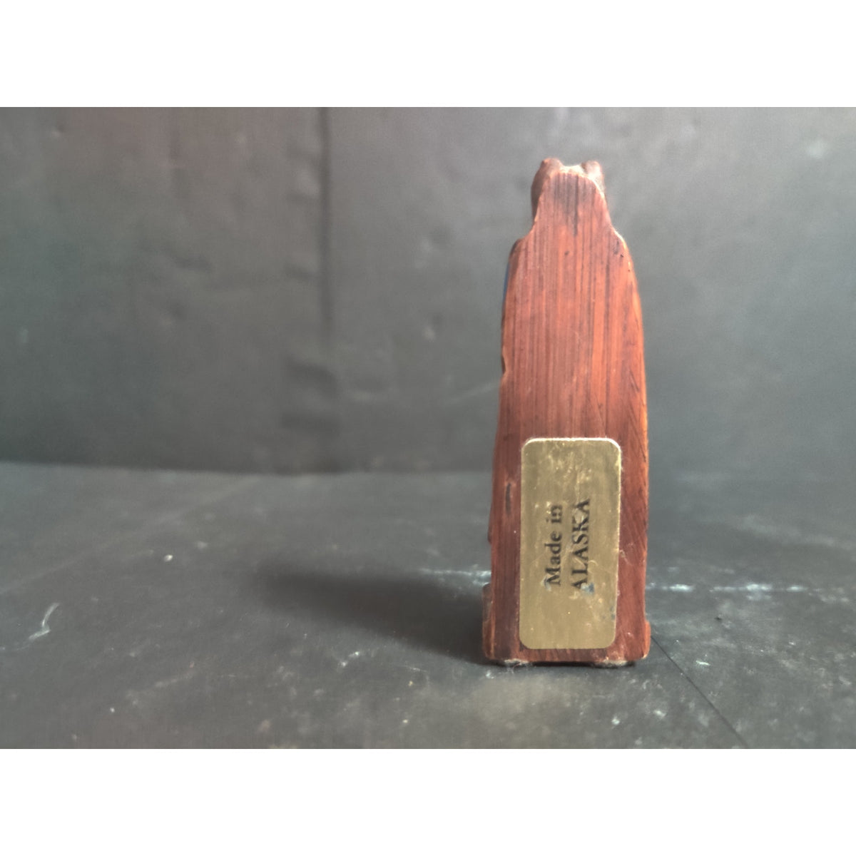 Vintage Handcrafted Wooden Totem Pole Miniature Figurine Made 3" Alaska Souvenir