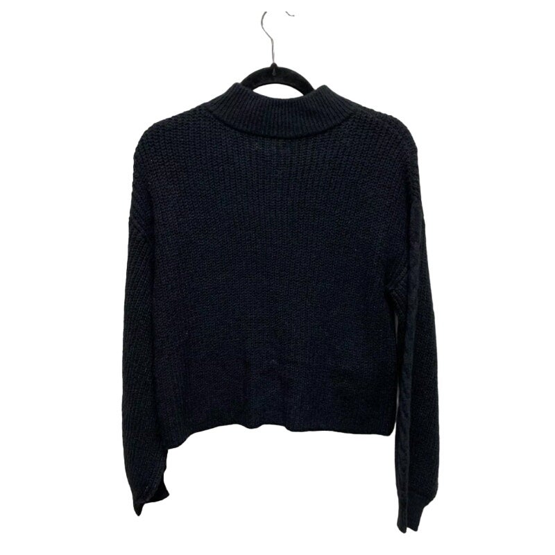 BP Black Balloon Sleeve Cable Knit Crew Neck Thermal Pullover Sweater MEDIUM new