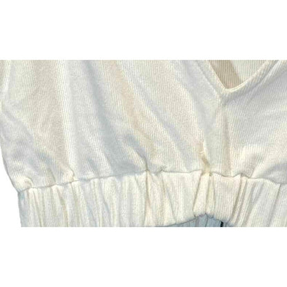 4th & Reckless V-Back Robyn Knit Ribbed Crop Top Sz XS/Extra Small in White NWT