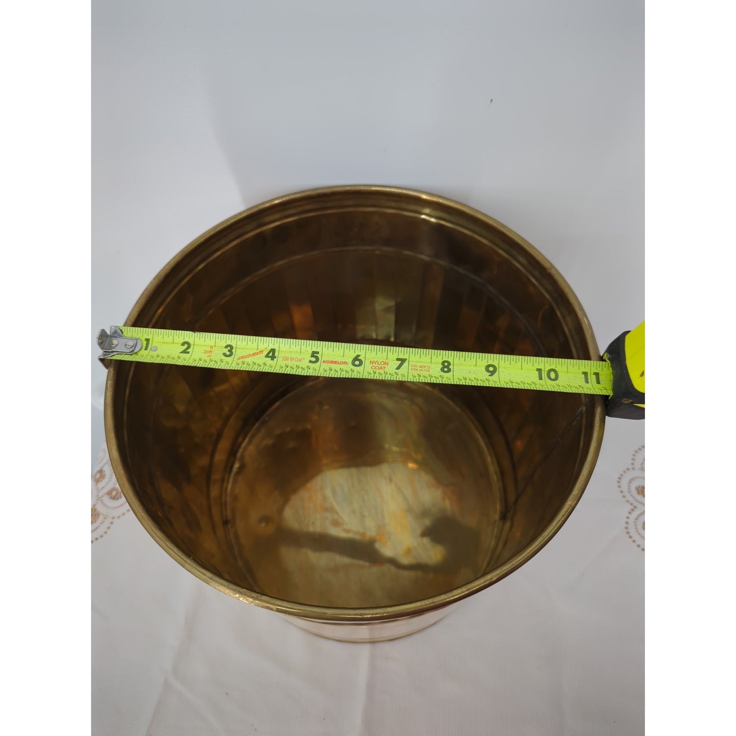 Large Vintage Brass Planter 11" wide x 10" tall lacquered cachepot