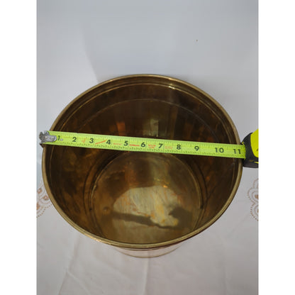 Large Vintage Brass Planter 11" wide x 10" tall lacquered cachepot