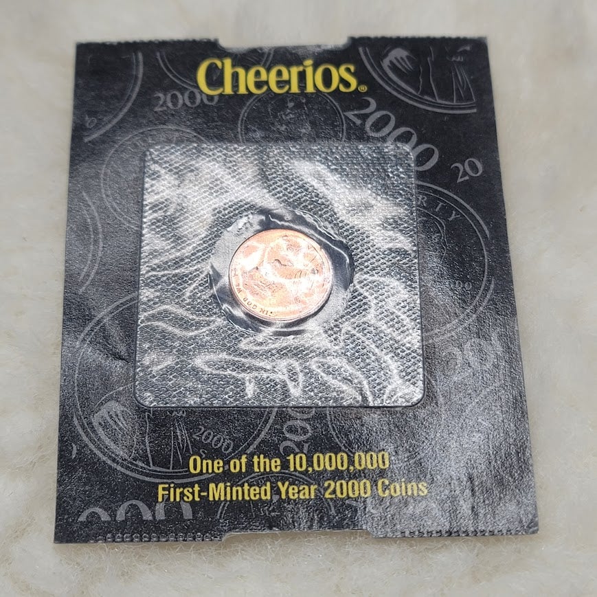 Vintage 2000 Cheerios Lincoln Cent Penny Sealed COA Millennium Lot of 2