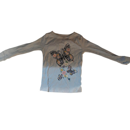 Member’s Mark Toddler Girls Blue Butterfly Pajama Shirt Size 2T