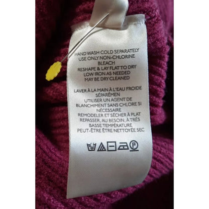 Free People Pullover Turtleneck Sweater Berry Crush Size LARGE Softly Structured