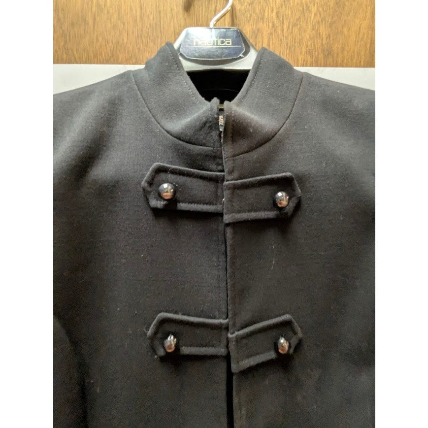 Alex Marie Black Military Style Frog Closure Mandarin Jacket Size 10 Goth