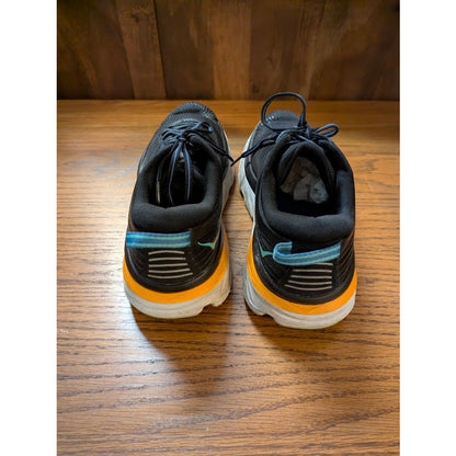 Hoka One One Bondi 7 Black Teal Orange Running Shoes Mens Size 9.5