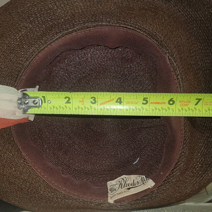 Vintage ladies HAT 40's 50's The Rhodes Hat Vintage Brown straw