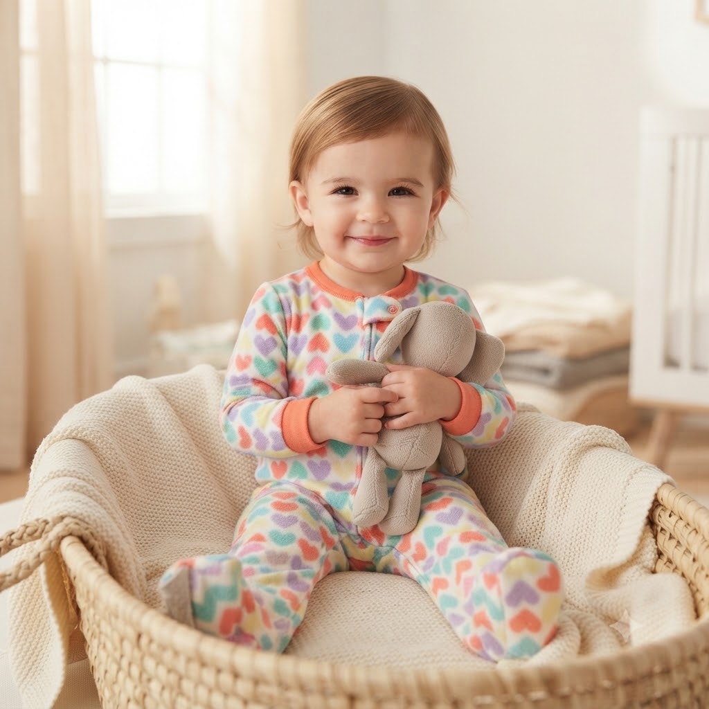 Kids Headquarters Toddler Girls Rainbow Heart Fleece Sleeper Suit 2T