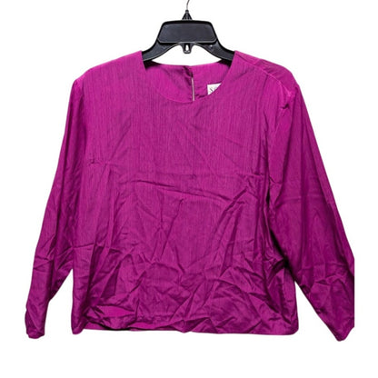 S G Sport Career long Sleeve Pullover Blouse Shirt LARGE Purple Keyhole Back