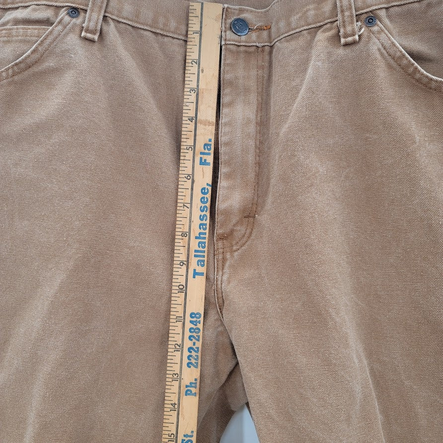 Dickies Stretch Denim Relaxed Fit Straight Leg Carpenter Pant Tan 38 X 32